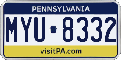 PA license plate MYU8332