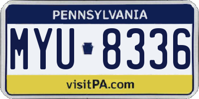 PA license plate MYU8336