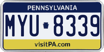 PA license plate MYU8339