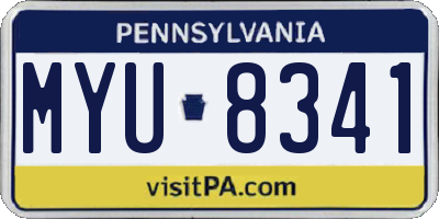 PA license plate MYU8341