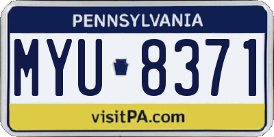 PA license plate MYU8371