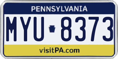 PA license plate MYU8373