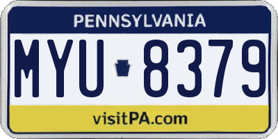 PA license plate MYU8379