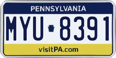 PA license plate MYU8391