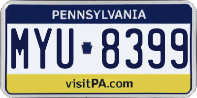PA license plate MYU8399