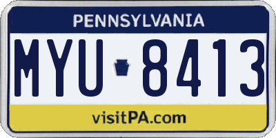 PA license plate MYU8413