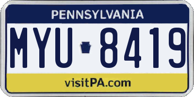 PA license plate MYU8419