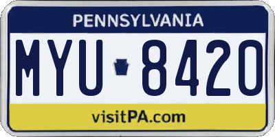 PA license plate MYU8420