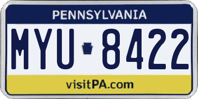 PA license plate MYU8422
