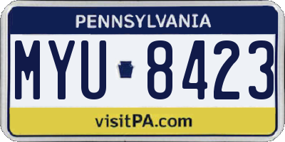 PA license plate MYU8423