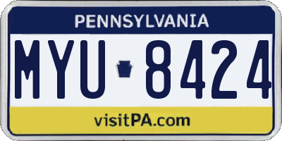 PA license plate MYU8424