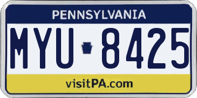 PA license plate MYU8425