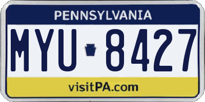 PA license plate MYU8427