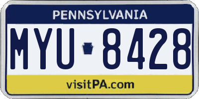 PA license plate MYU8428