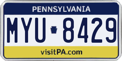 PA license plate MYU8429