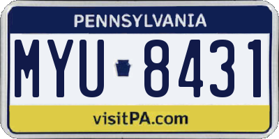 PA license plate MYU8431