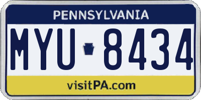PA license plate MYU8434