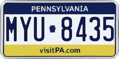 PA license plate MYU8435