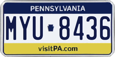 PA license plate MYU8436