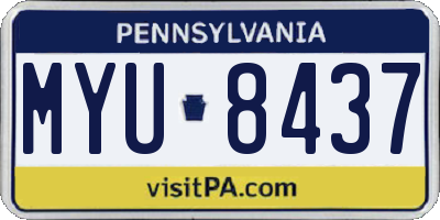 PA license plate MYU8437