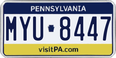 PA license plate MYU8447