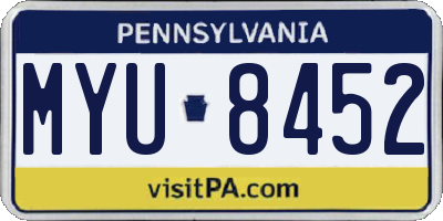 PA license plate MYU8452