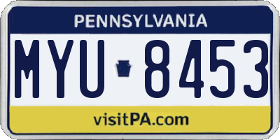 PA license plate MYU8453