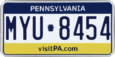 PA license plate MYU8454