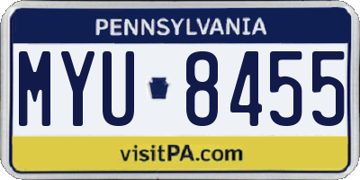 PA license plate MYU8455