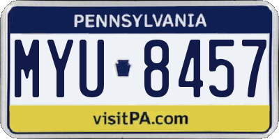 PA license plate MYU8457