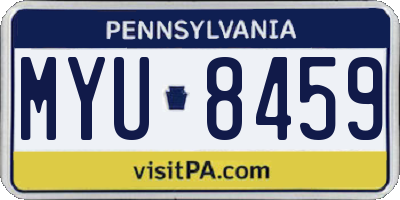 PA license plate MYU8459