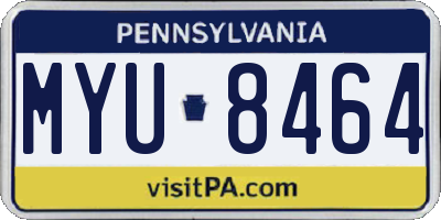 PA license plate MYU8464
