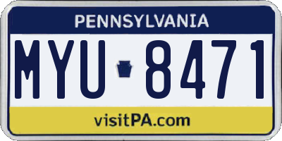 PA license plate MYU8471