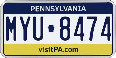 PA license plate MYU8474