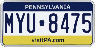 PA license plate MYU8475