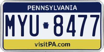 PA license plate MYU8477
