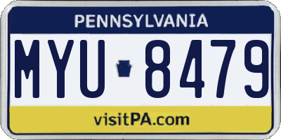 PA license plate MYU8479