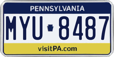 PA license plate MYU8487
