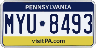 PA license plate MYU8493