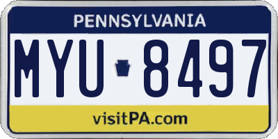 PA license plate MYU8497