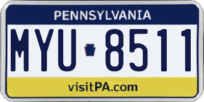 PA license plate MYU8511