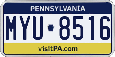 PA license plate MYU8516