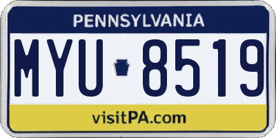 PA license plate MYU8519