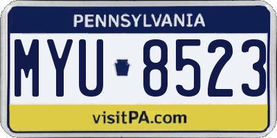 PA license plate MYU8523
