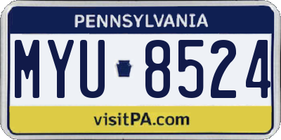 PA license plate MYU8524