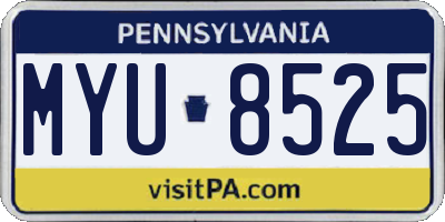 PA license plate MYU8525