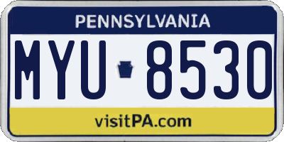 PA license plate MYU8530