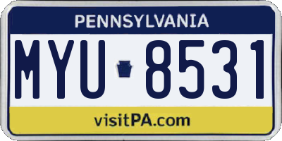 PA license plate MYU8531