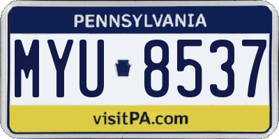 PA license plate MYU8537