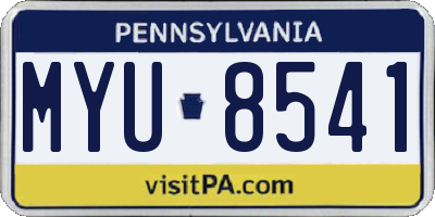 PA license plate MYU8541